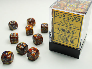 Chessex Lustrous 12mm d6 Gold/Siver (36)