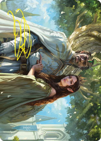 Aragorn and Arwen, Wed Art Card (Gold-Stamped Signature) [The Lord of the Rings: Tales of Middle-earth Art Series]