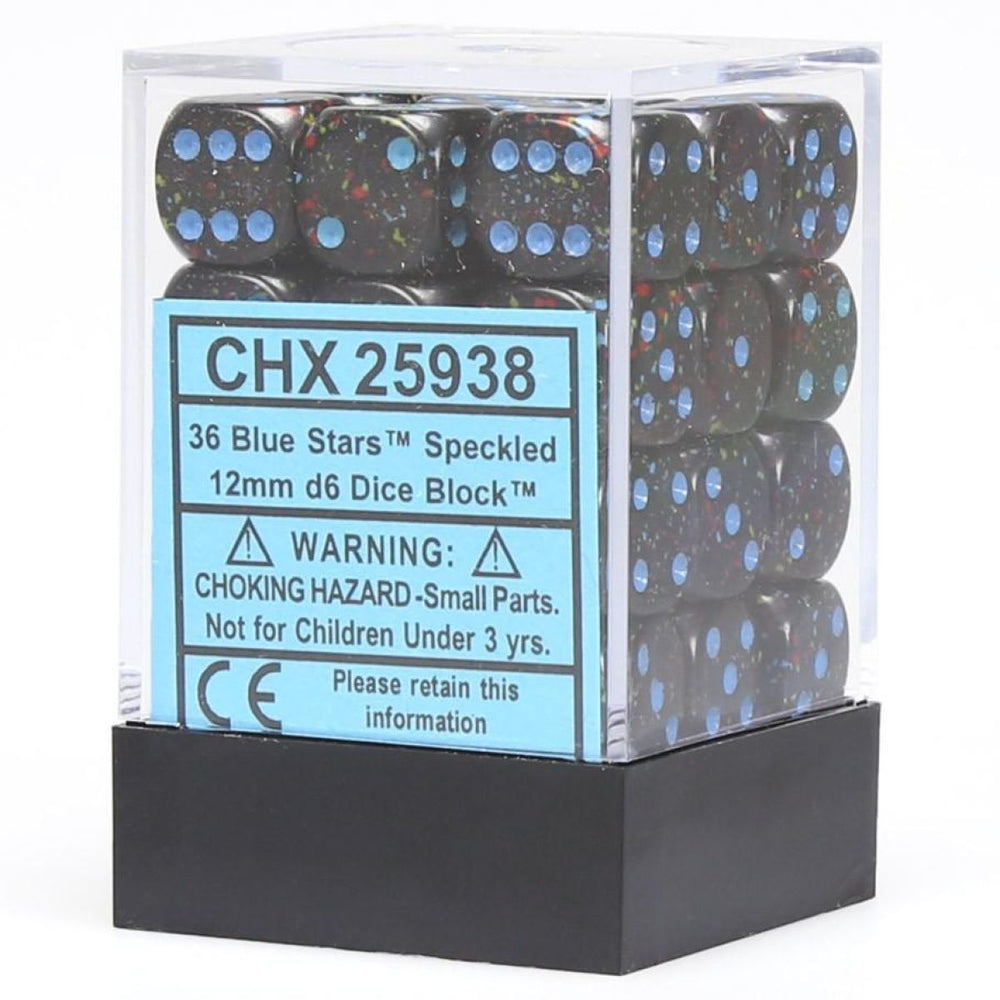Chessex Speckled 12mm d6 Blue Stars Block (36)
