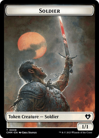 Soldier // Emblem - Ob Nixilis of the Black Oath Double-Sided Token [Commander Masters Tokens]