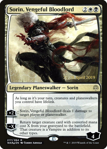 Sorin, Vengeful Bloodlord [War of the Spark Prerelease Promos]