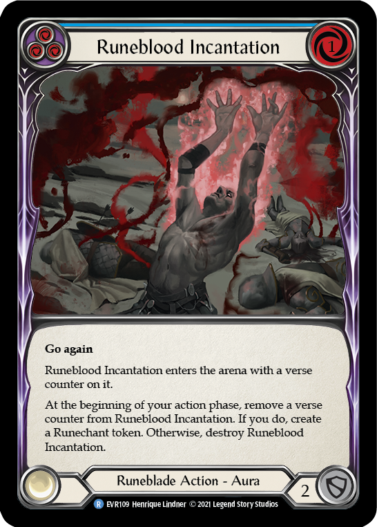 Runeblood Incantation (Blue) [EVR109] (Everfest)  1st Edition Rainbow Foil