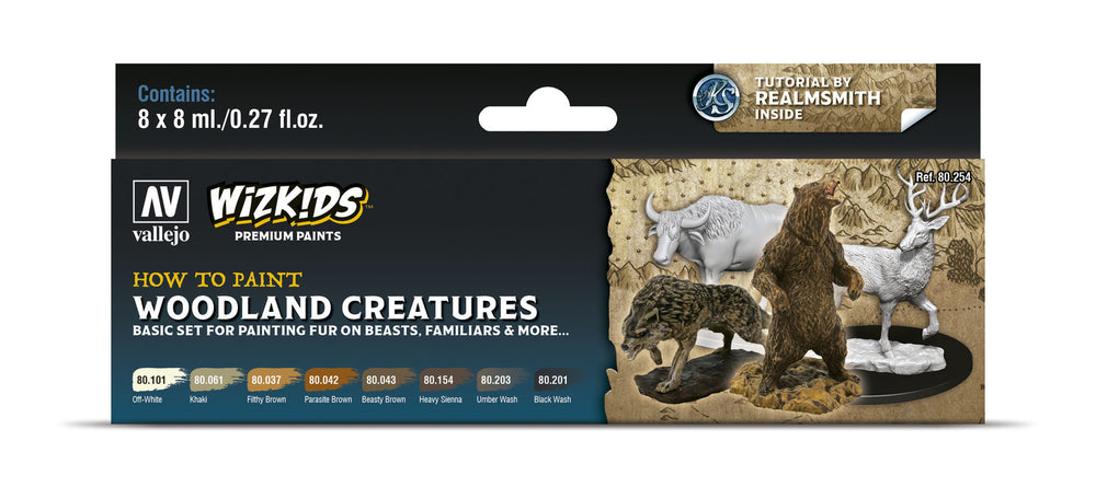 Wizkids Premium Paint Set by Vallejo: Woodland Creatures