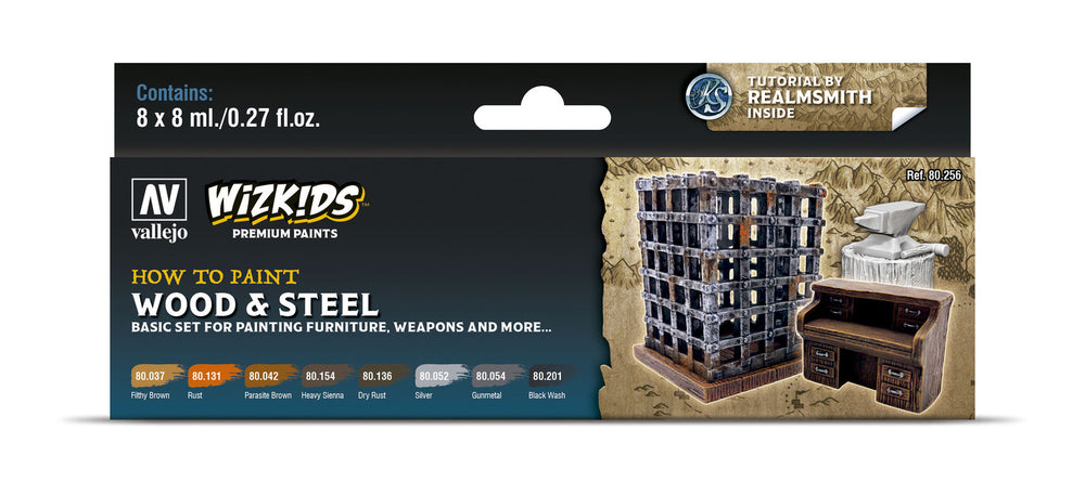 Wizkids Premium Paint Set by Vallejo: Wood & Steel