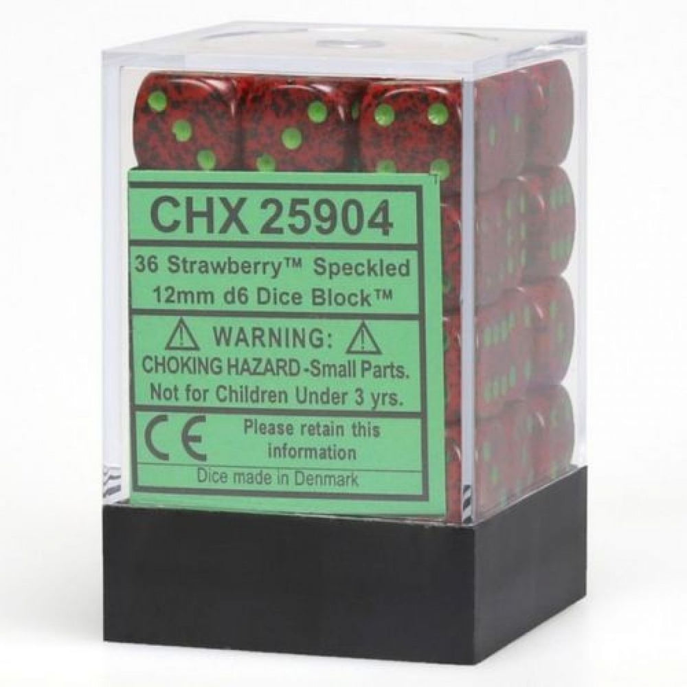 Chessex Speckled 12mm d6 Strawberry Block (36)