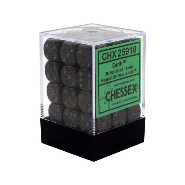 Chessex Speckled 12mm d6 Earth Block (36)