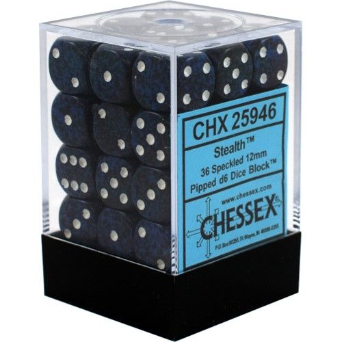 Chessex Speckled 12mm d6 Stealth Block (36)