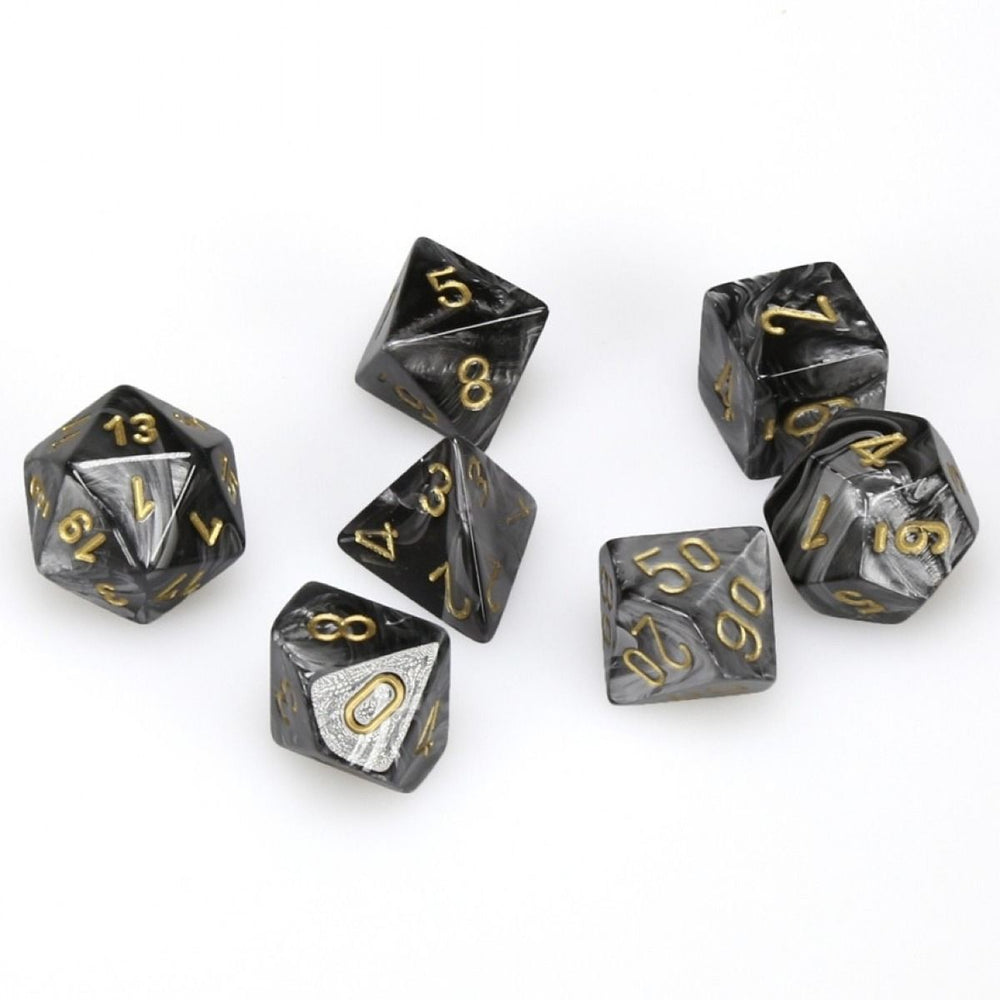 Chessex Lustrous Black/gold 7-Die Set