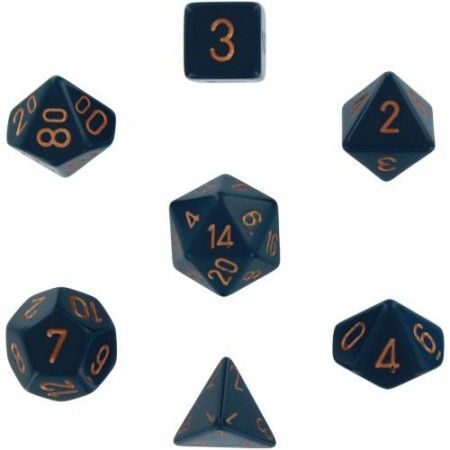 Chessex Opaque Dusty Blue/Copper 7-Die Set