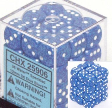 Chessex Speckled 12mm d6 Water (36)