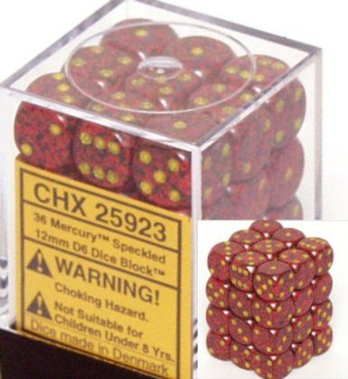 Chessex Speckled 12mm d6 Mercury (36)