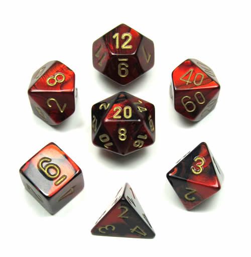 Chessex Gemini Black-Red/Gold 7-Die Set