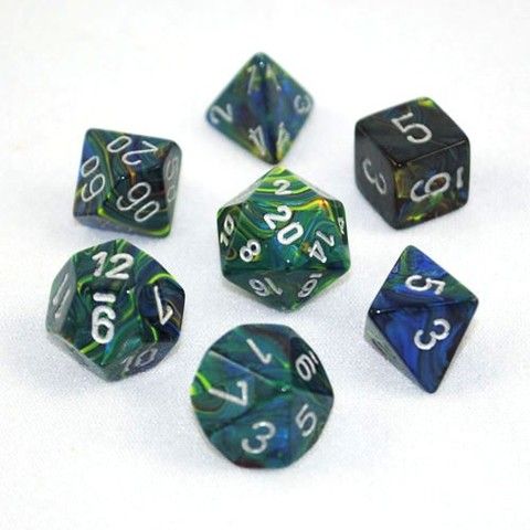 Chessex Festive Green/silver 7-Die Set