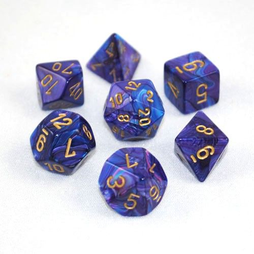 Chessex Lustrous Purple/Gold 7-Die Set