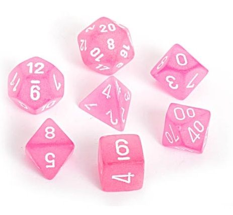 Chessex Frosted Pink/white 7-Die Set