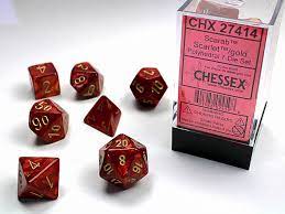 Chessex Scarab Scarlet/gold 7-Die Set