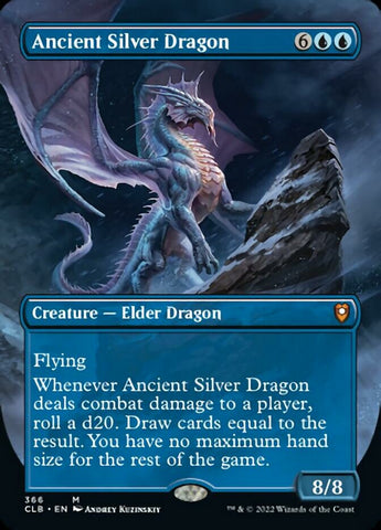 Ancient Silver Dragon (Borderless Alternate Art) [Commander Legends: Battle for Baldur's Gate]