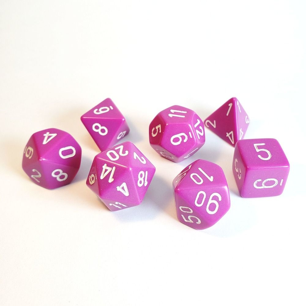 Chessex Opaque Light Purple/white 7-Die Set