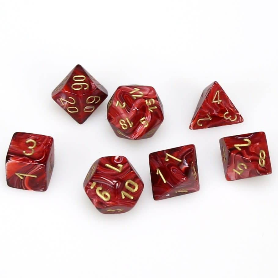 Chessex Vortex Burgundy/gold 7-Die Set