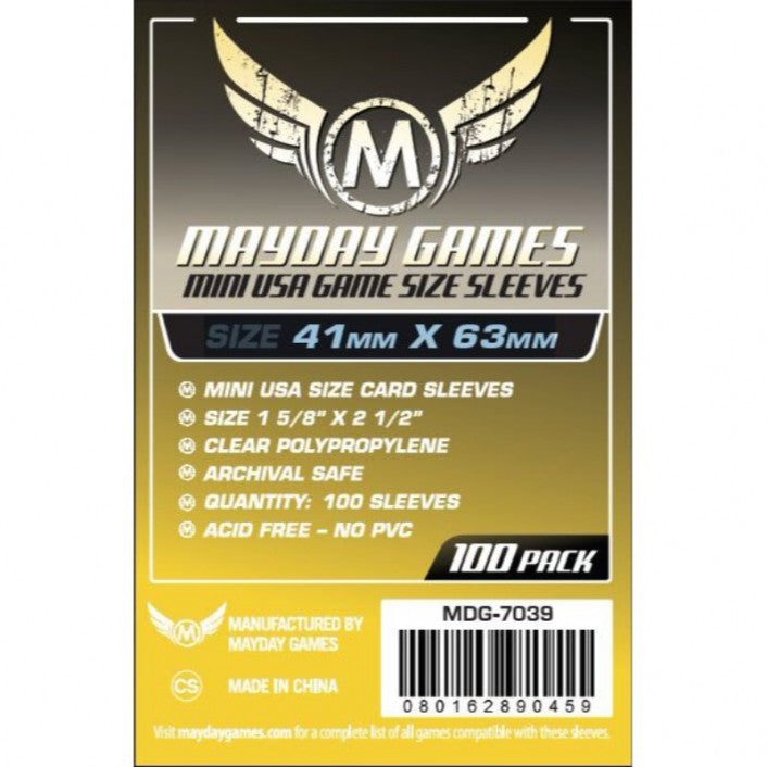 Mayday - Mini USA Game Sleeves (Pack of 100) - 41mm X 63mm