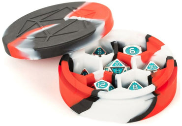 MDG Silicone Dice Case (Round) (Red/Black/White)