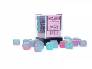 Chessex Speckled 12mm d6 Gel Green-Pink/Blue (36)