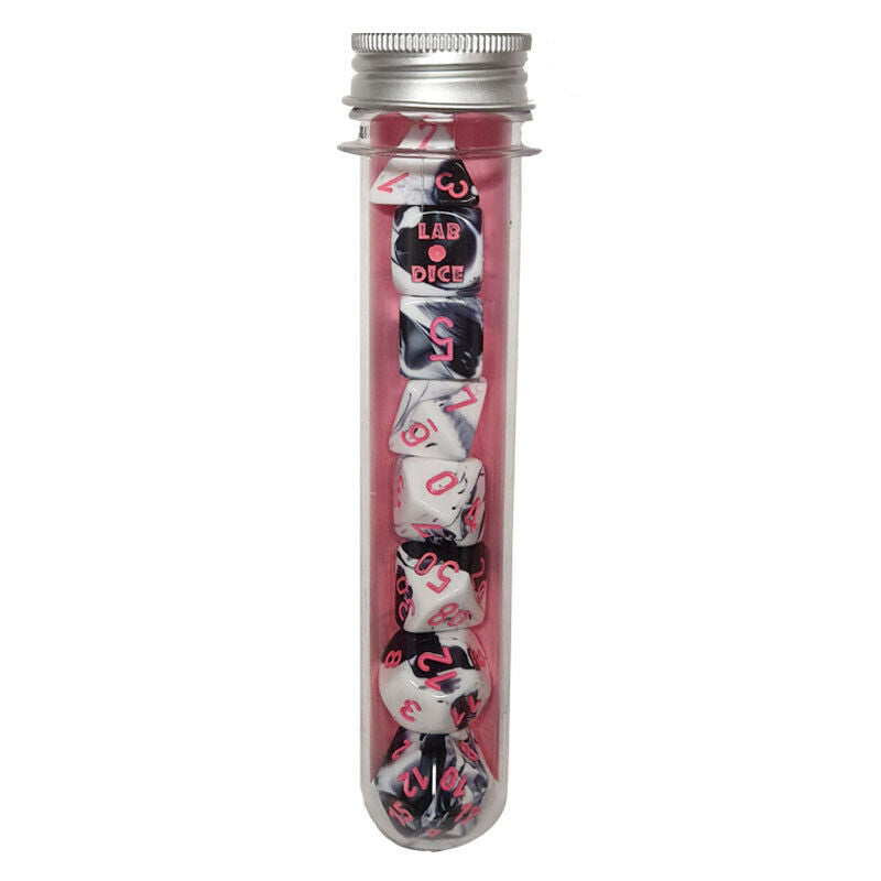 Chessex Gemini Black-White with Pink 7-Die set
