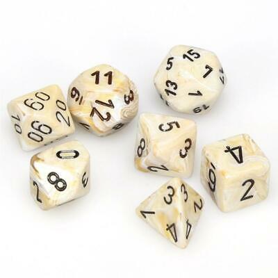 Chessex Marble Ivory/Black 7-Die Set