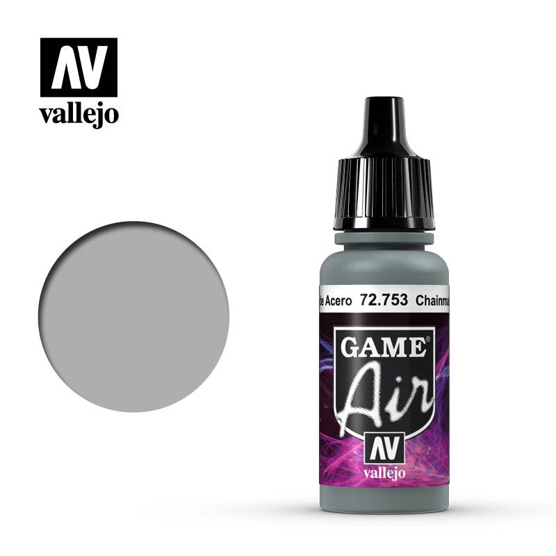 Vallejo 72753 Game Air Chainmail Silver 17 ml Acrylic Paint